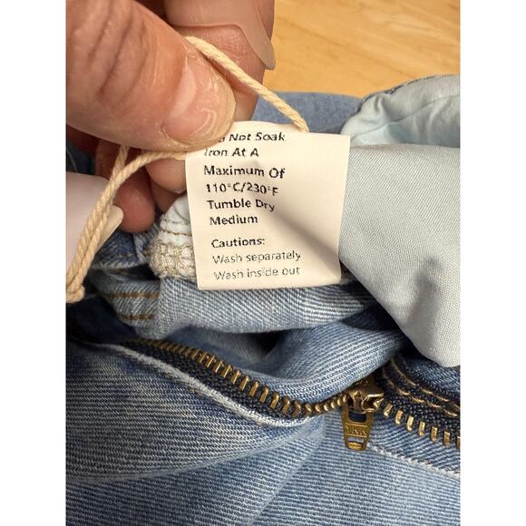 NWT!! "COMMENSE" WOMEN'S JEANS WIDE LEG BAGGY LIGHT COLOR SZ L TWEEN GRUNGE - Picture 6 of 10